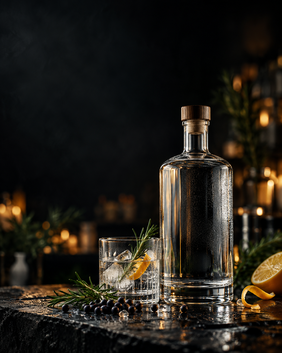 Destilado premium en un ambiente elegante